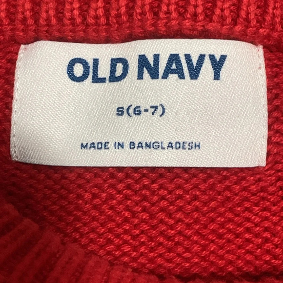 Boys Old Navy Red Cable Knit Sweater Size Small 6-7 EUC - Picture 6 of 7